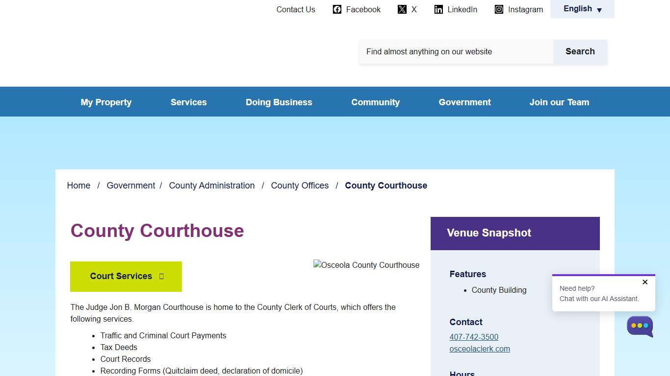 County Courthouse - Osceola County